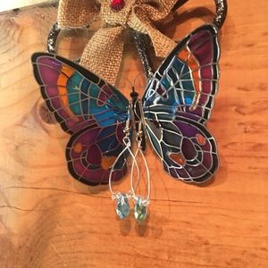 Blue & white Swarovski crystal earrings